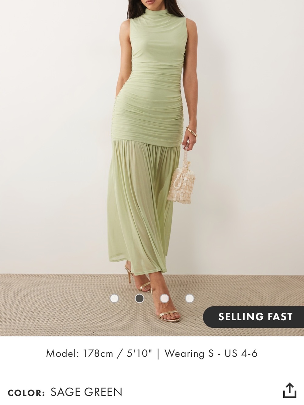 ASOS Sage Green Dress - Picture 1 of 4